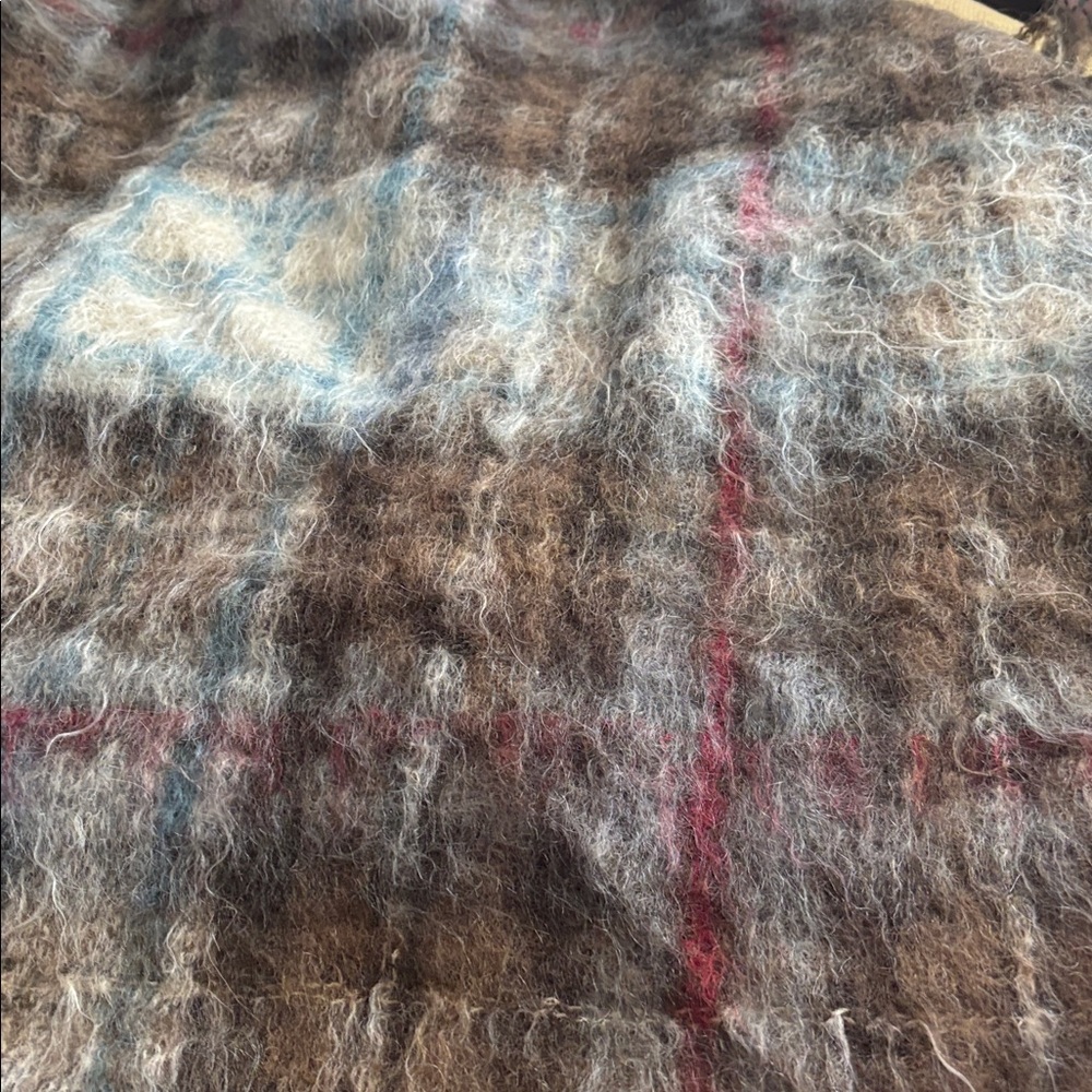 Vintage Glen Cree Scottish Mohair Plaid Wool Shawl Scarf - Picture 8 of 8